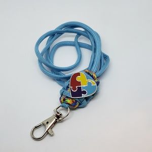 Autism Awareness Lanyard. Handmade. 19 in. New